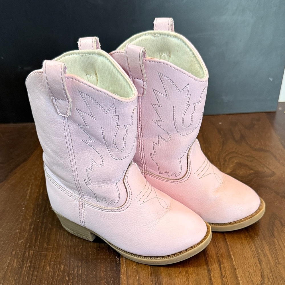 Baby Deer Light Pink Cowboy Boots Size 7